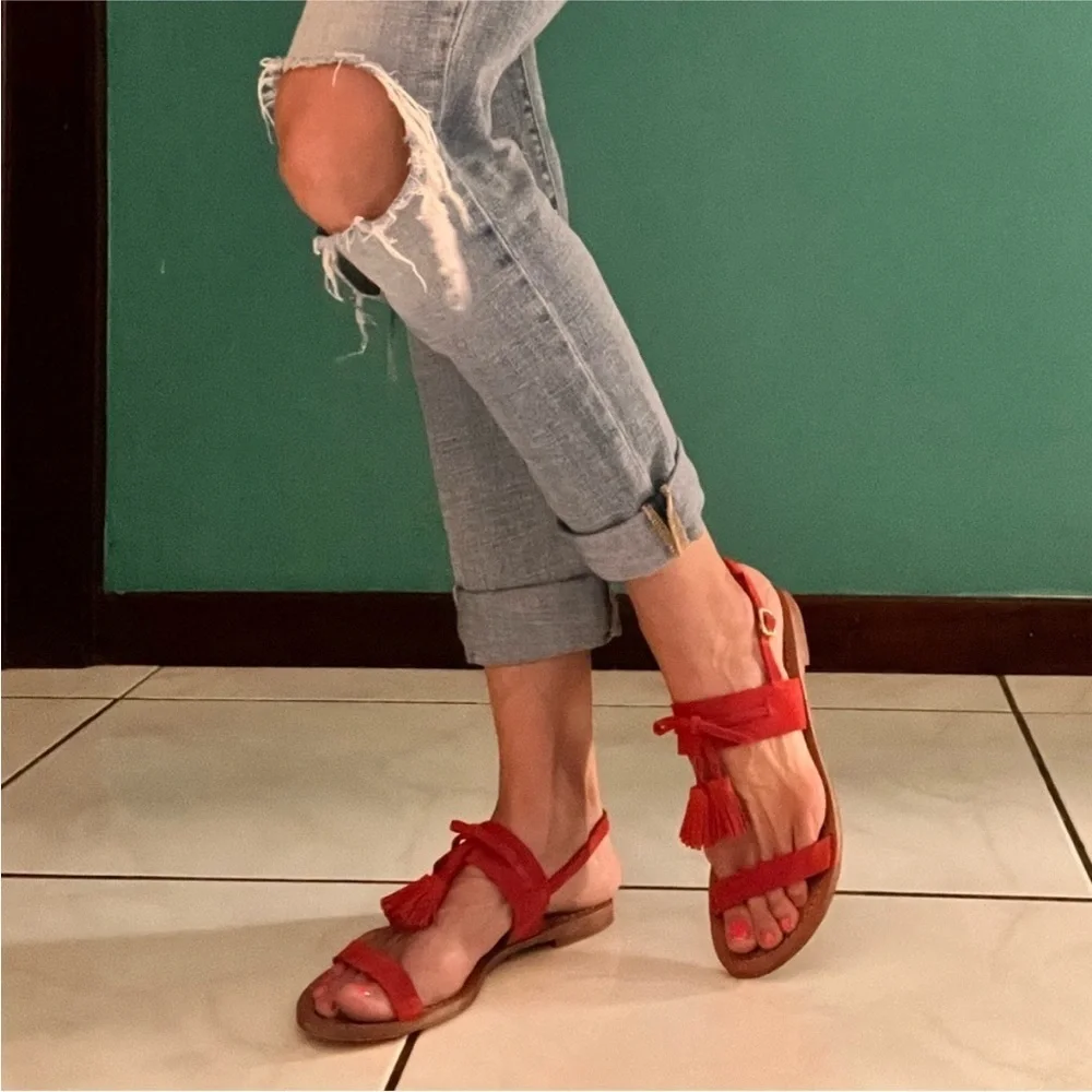 KATE SPADE Red Suede Women's Sandals